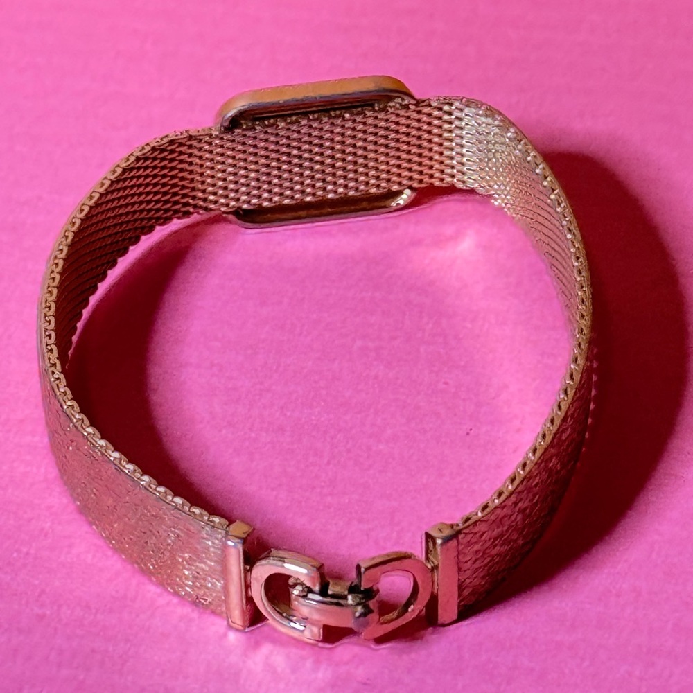 Dior Gold Mesh Bracelet with Sparkling Centerpiece - Picture 10 of 12